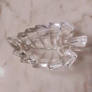 Vintage Crystal Leaf, Trinket or Ring Dish From 1960s